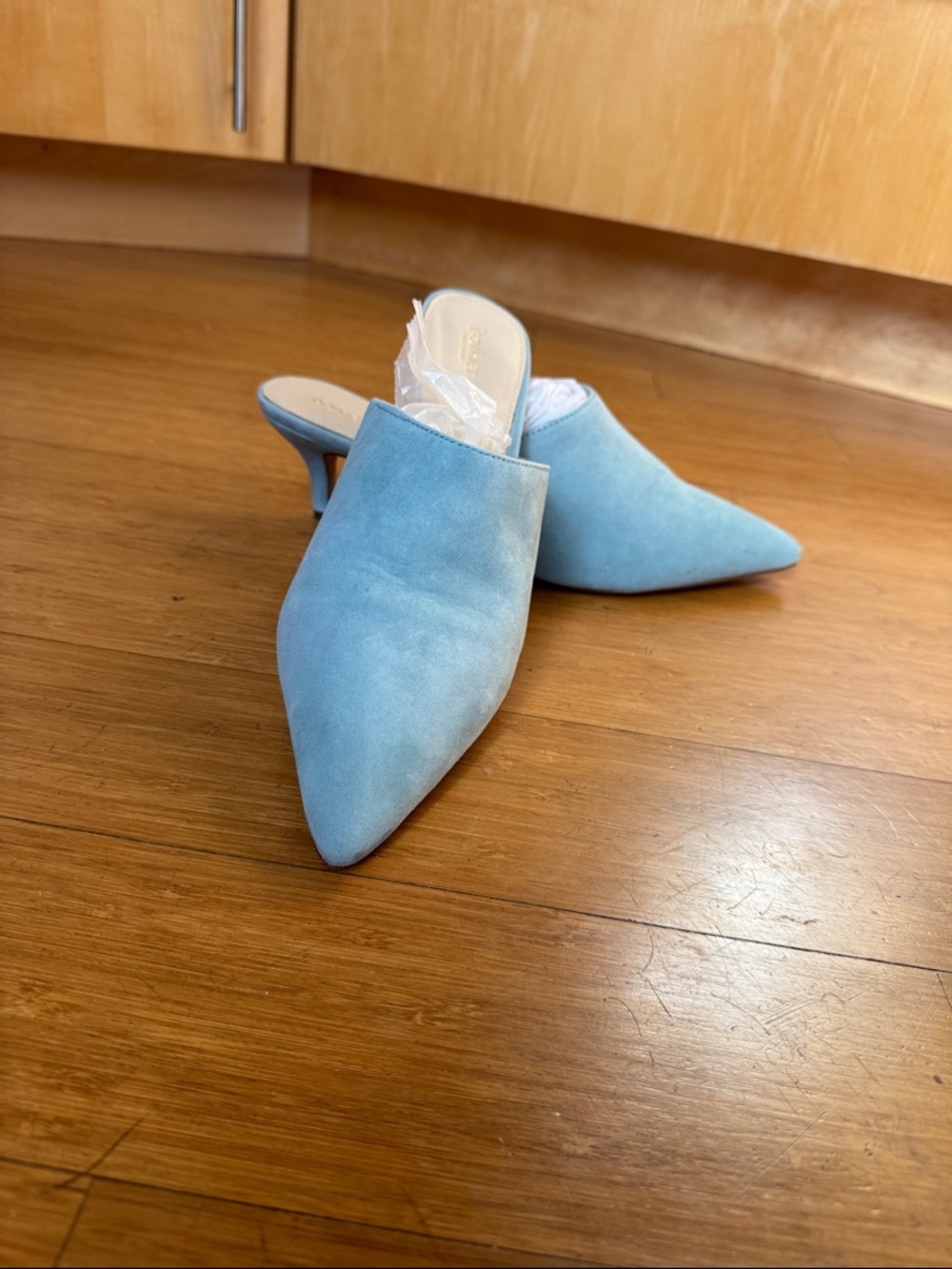 Botkier Sky Blue Pointed Toe Slip-On Mules